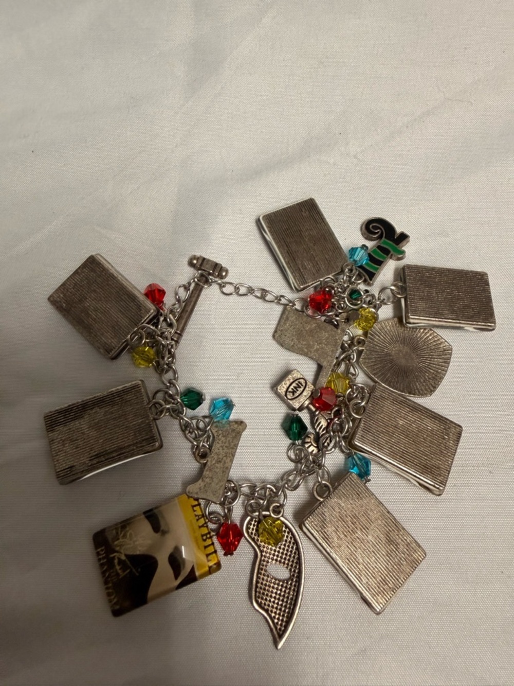 Theater Playbill Charm Bracelet with Colorful Beads Broadway musical - Picture 4 of 4